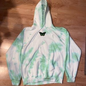 Green tie dye hoodie